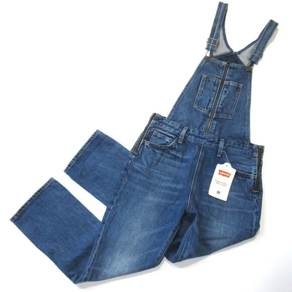NWT Levi's Orange Tab Overalls in Tomorrow's Parties Straight Leg Denim Jean 28 - Picture 2 of 8